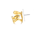 Irregular wavy open ring in golden finish with a liquid lava streamline design - Liquid Irregular Lava Style / Gold