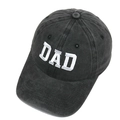 Vintage washed dark grey baseball cap with white DAD embroidery in a retro style - M (56-58cm) / Embroidered DAD-Black
