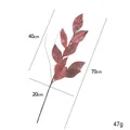 Dark pink glitter velvet Christmas artificial plant spray with dimensions 70cm x 20cm - Pink Leaf Stem