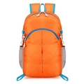 Foldable lightweight hiking backpack in bright orange and blue with mesh pockets - 20-35L / Orange