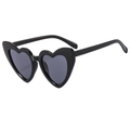 Occhiali da sole neri a forma di cuore con lenti scure e montatura oversize da donna - Montatura Nera Lenti Grigie