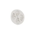 Weiße Silikonform für Halloween mit vier detailreichen Totenköpfen für Fondant oder Seife - 4# Grau (Totenkopf)