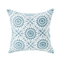 Square white pillowcase featuring blue circular floral towel embroidery patterns - 45*45cm (No Core) / Pastoral Style 7 (Blue Floral)