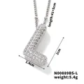 Collier avec pendentif lettre L en argent et pavé de zircons avec guide des tailles - Lettre L