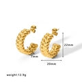Detail showing 22mm gold twisted hoop earrings with weight and size specifications - Twisted Pattern Hoop Style (HF-E3166)