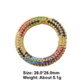 Golden round zircon connector charm with colorful inlaid stones for DIY jewelry making - Style 63: Copper Micro-set Zircon Connecting Clasp