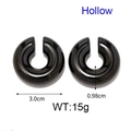 Polished black hollow teardrop earrings in high gloss finish for a sleek stylish look - Hollow Smooth Style / Black(KE110551-WGJD)