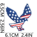 Close-up of eagle embroidery patch with American flag patterns and precise dimensions - Eagle Pattern (W31GQ-118-05)