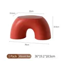 Nordic rainbow plastic low stool in vibrant red matte finish for kids and home - Strawberry Red