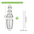 Transparent 530ml plastic cocktail shaker set with measurement scales and muddler - 530ml Shaker Cup + 30cm Lemon Muddler