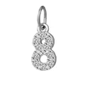 Polished stainless steel silver number 8 pendant with cubic zirconia micro-inlay - Number 8(ZP39295) / Steel
