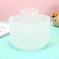 Rotating large capacity white translucent desk organizer with multi-compartment design - Frosted