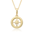 Luxury gold plated necklace featuring a minimalist compass star pendant on a fine chain - Star Compass Style (c484)