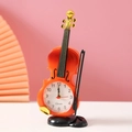Creative violin shaped alarm clock for kids in vibrant orange and black finish - 21x8cm / Red Brown