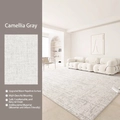Moderner camelliagrauer Teppich im Cream-Stil mit hoher Webdichte und wasserfester Textur - 80x160cm / Kameliengrau
