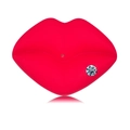 Funny red lips silicone baby pacifier with diamond accent and soft-touch texture - Diamond Lips 【Vibrant Red】