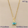 Collier pendentif fruit du dragon bleu pastel sur chaîne dorée mesurant 45cm de long - Style Cerise Bleue (KN292105-Z)