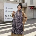 Écharpe chic à imprimé léopard gris et noir en imitation cachemire avec franges - 6# Gris Noir Léopard