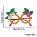 Detail of glitter floral party glasses showing 16.6cm width and 10.7cm height measurements - Green Leaf & Flowers Style