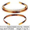 Glossy tortoiseshell plastic headband with non-slip teeth for secure hairstyling - 4053 Glossy Tortoiseshell - PC