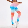 Legging de yoga taille haute pour femme avec dégradé de couleurs orange, rose et bleu - S / Bas / Rose Bleu Rouge 3D
