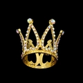 Golden alloy crown for children birthday cakes with colorful shimmering rhinestones - Mini Colorful Rhinestone Gold