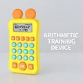 Yellow rechargeable electronic math training tablet for kids with LCD screen - Mickey Style Yellow