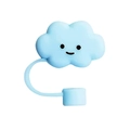Light blue cloud-shaped silicone straw cover cap for 10mm drinking cup straws - Blue Cloud / 10mm