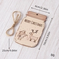 Wooden Mason jar Christmas tag with Merry Christmas engraving and twine string decoration - Santa on Sleigh Pattern (GJ09E)