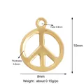 Golden peace sign pendant charm DIY accessory for jewelry making 10x8mm size - Peace Symbol Pendant (L131401-Gold)