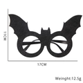 Grappige Halloween vleermuis bril van zwart vilt met 17cm breedte en 11cm hoogte - Vleermuisvleugels