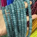 Strand of 5x8mm teal blue rondelle abacus beads made of natural stone for DIY jewelry - 18 / 5*8mm (approx. 73 pcs/strand)