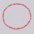 Pulsera de la amistad hecha a mano con cuentas mate rosa naranja y detalles dorados - Cuentas Rosa Naranja Mate Oro