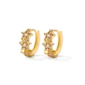 French style star hoop earrings in gold finish with micro-set zircon stones - Zirconia Star Hoop Earrings - Gold (EP5605)