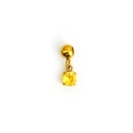 Mini golden zodiac pendant with sparkling yellow gemstone and 18K gold plated finish - November (Citrine Color) - Gold