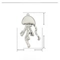 Detailed size parameter chart for silver jellyfish stainless steel pendant 47mm x 26mm - Jellyfish Shape-YE791-1