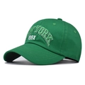 Primo piano ricamo NEW YORK 199X su cappello da baseball in cotone verde lavato vintage - Regolabile / Verde