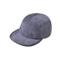 Detail view of the high-quality corduroy texture and flat brim of a 5-panel baseball cap - Adjustable / Gray