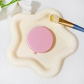 Pink round portable makeup mirror in a folding metal design for travel and gifting - 65mm / Pink
