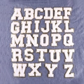 Set di 26 toppe con lettere in ciniglia bianca A-Z con bordi dorati glitterati - 8cm/Bianco/Set di 26 Lettere