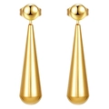 Minimalist 18K gold plated stainless steel teardrop earrings with a glossy metal finish - Gold (MS-571)
