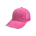 Casquette trucker rose délavée ajustable avec trous vintage et dos en filet respirant - Réglable / Rose Rouge
