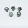 Set of 5 natural gray agate mushroom ornaments with polished black and white veins - Picasso Stone