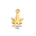 Golden maple leaf pendant in stainless steel, 15x20mm metallic charm for DIY jewelry - Maple Leaf / Gold