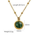 Halskette mit grünem Edelstein in 14K Gold auf Edelstahl mit 40+5cm Kettenlänge - Afrikanische Jade