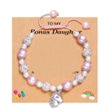 Pulsera de perlas rosas y blancas con dije de unicornio y tarjeta de regalo Bonus Daughter - Perla Rosa + Unicornio (Sin Tarjeta)