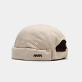 Detail of off-white docker hat showing adjustable velcro strap and NHRH embroidery - Adjustable / Beige