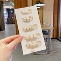 Five-piece set of golden safety pins featuring elegant white pearls and frosted beads - Style 38 - 25th Set 5 Pcs