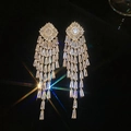 Elegant gold drop earrings with shimmering zircon tassels for a luxury fashion statement - 59# Silver Needle - Gold - Real Gold Plating.