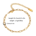 Bracelet chaîne dorée en acier inoxydable avec finition texturée et fermoir mousqueton - Style Texture Martelée 3.5mm